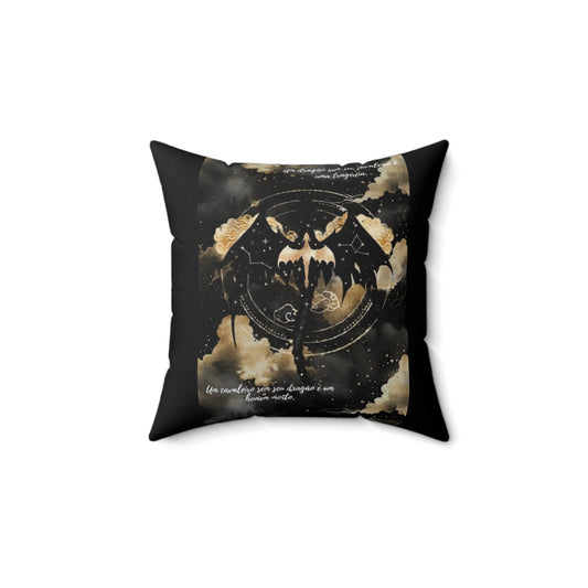 Mystical Black Bat Square Pillow - A Cozy Touch for Gothic Decor